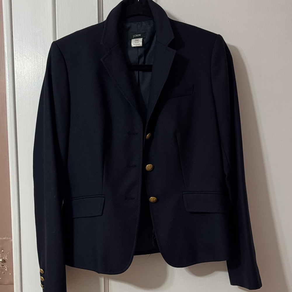 J. Crew Dark Blue Blazer with Gold Buttons